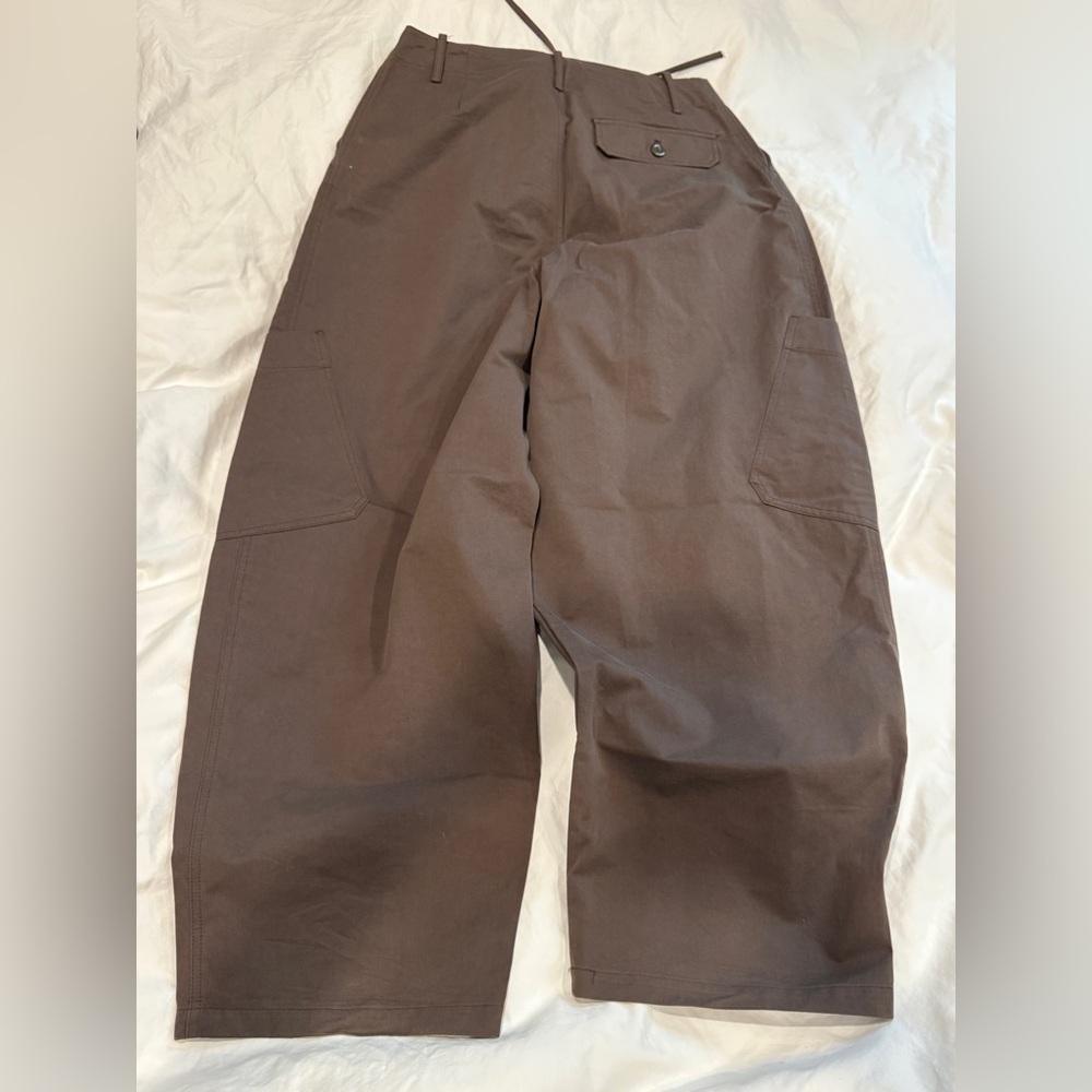 Zara BALLOON CARGO PANTS Brown S - Picture 3 of 6